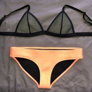TRIANGL mesh neoprene tangerine bikini